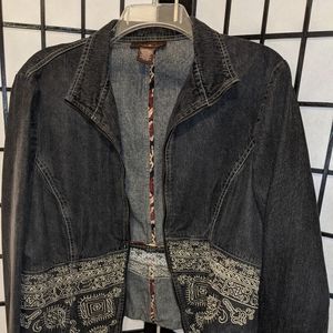 Embroidered denim jacket sz 16